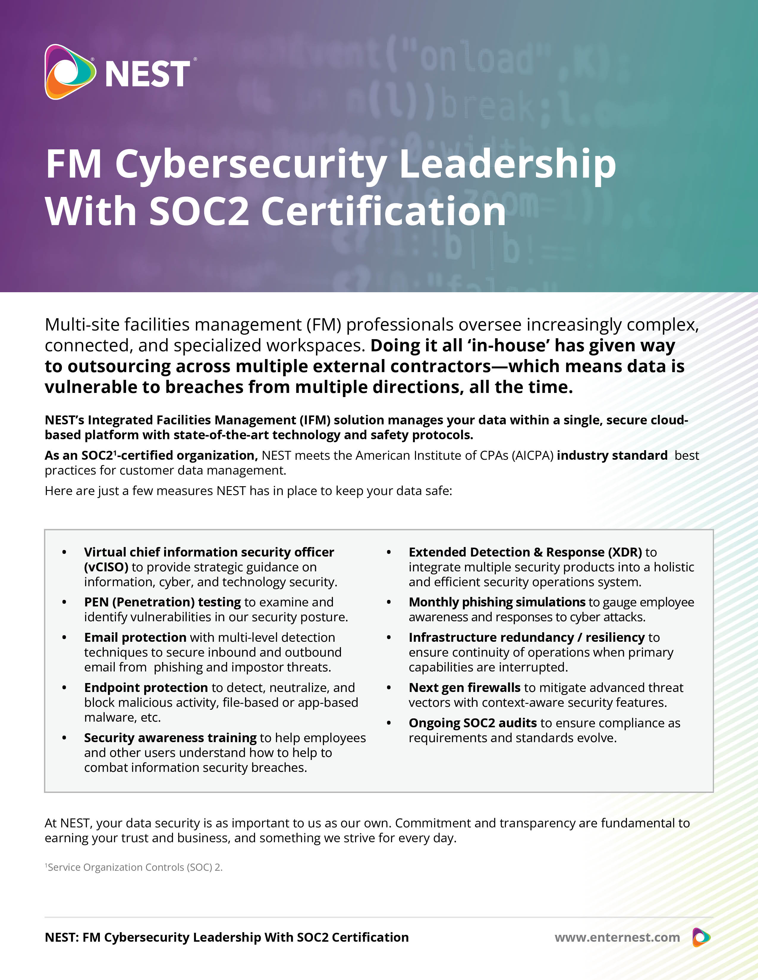 One Sheet - FM Cybersecurity Leadership With SOC2 Certification